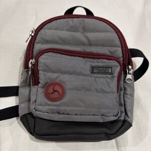 Reddy Quilted L/XL Dog Backpack With Bag Dispenser Zip Close Grey, Maroon Black